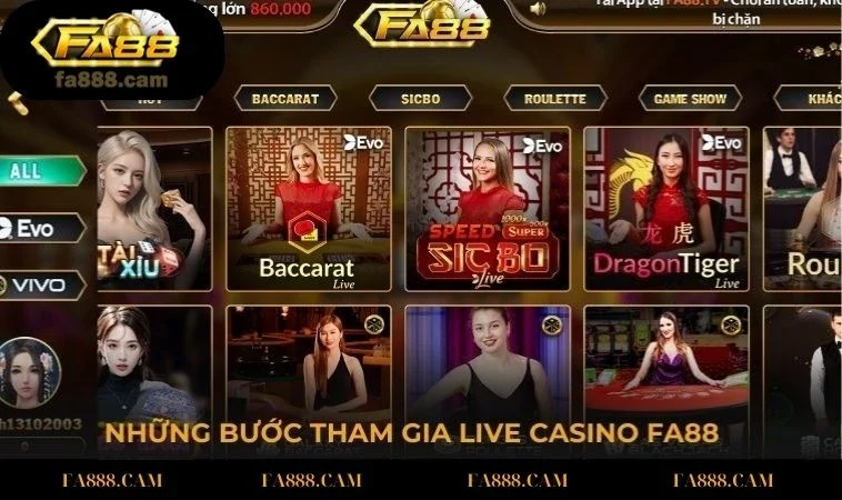 nhung buoc tham gia live casino Những bước tham gia live casino FA88