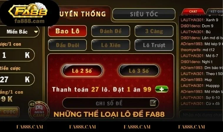 nhung dang lo de Những thể loại lô đề FA88